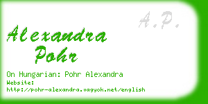 alexandra pohr business card